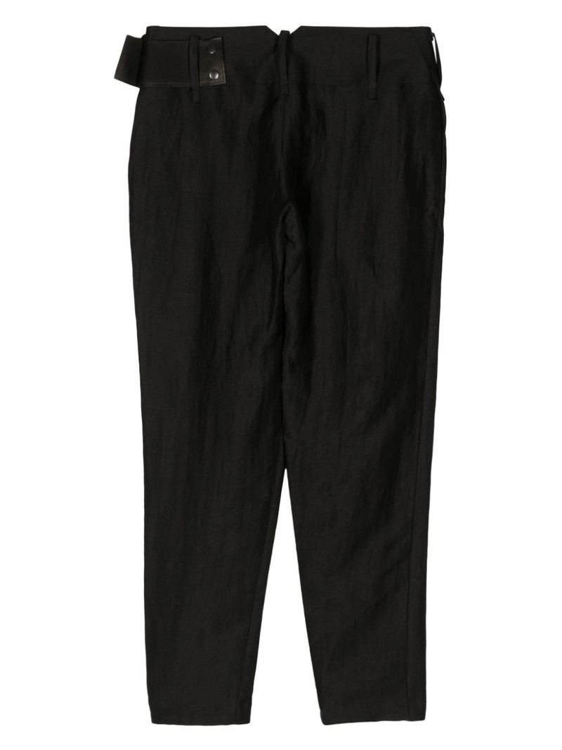 Yohji Yamamoto belted tapered trousers outlook