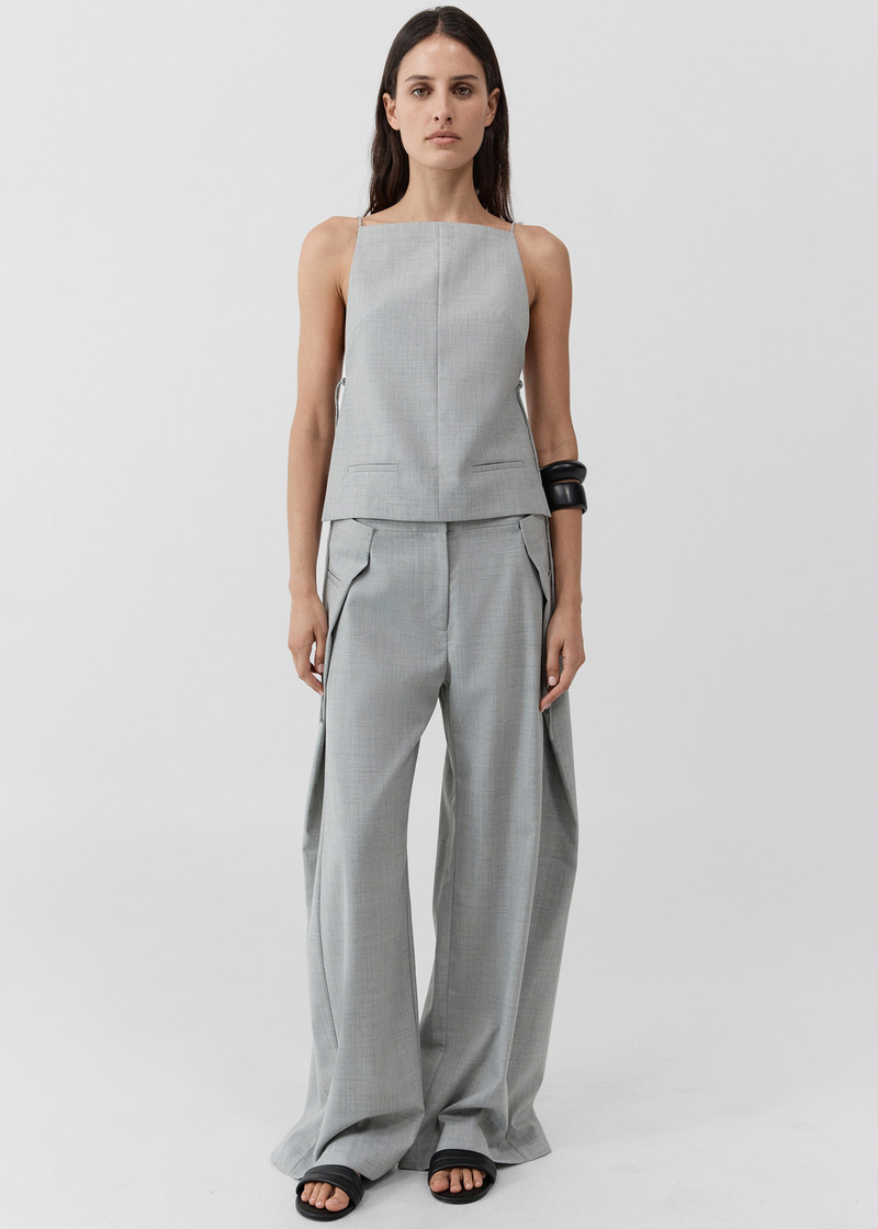St. Agni Square Side Tie Top - Concrete 3