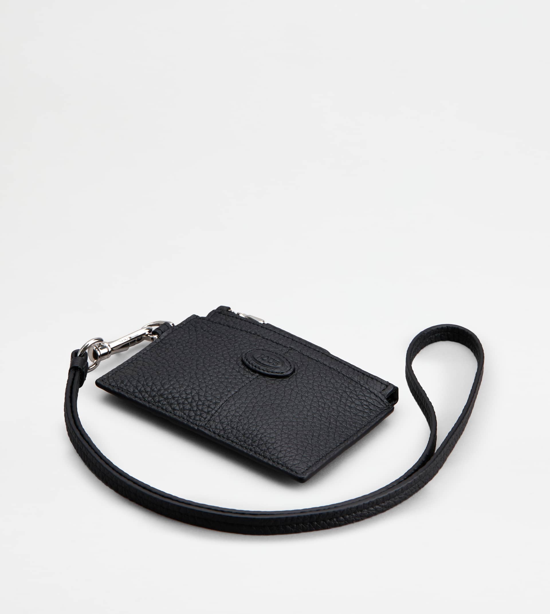 NECK CARD HOLDER IN LEATHER - BLACK - 3