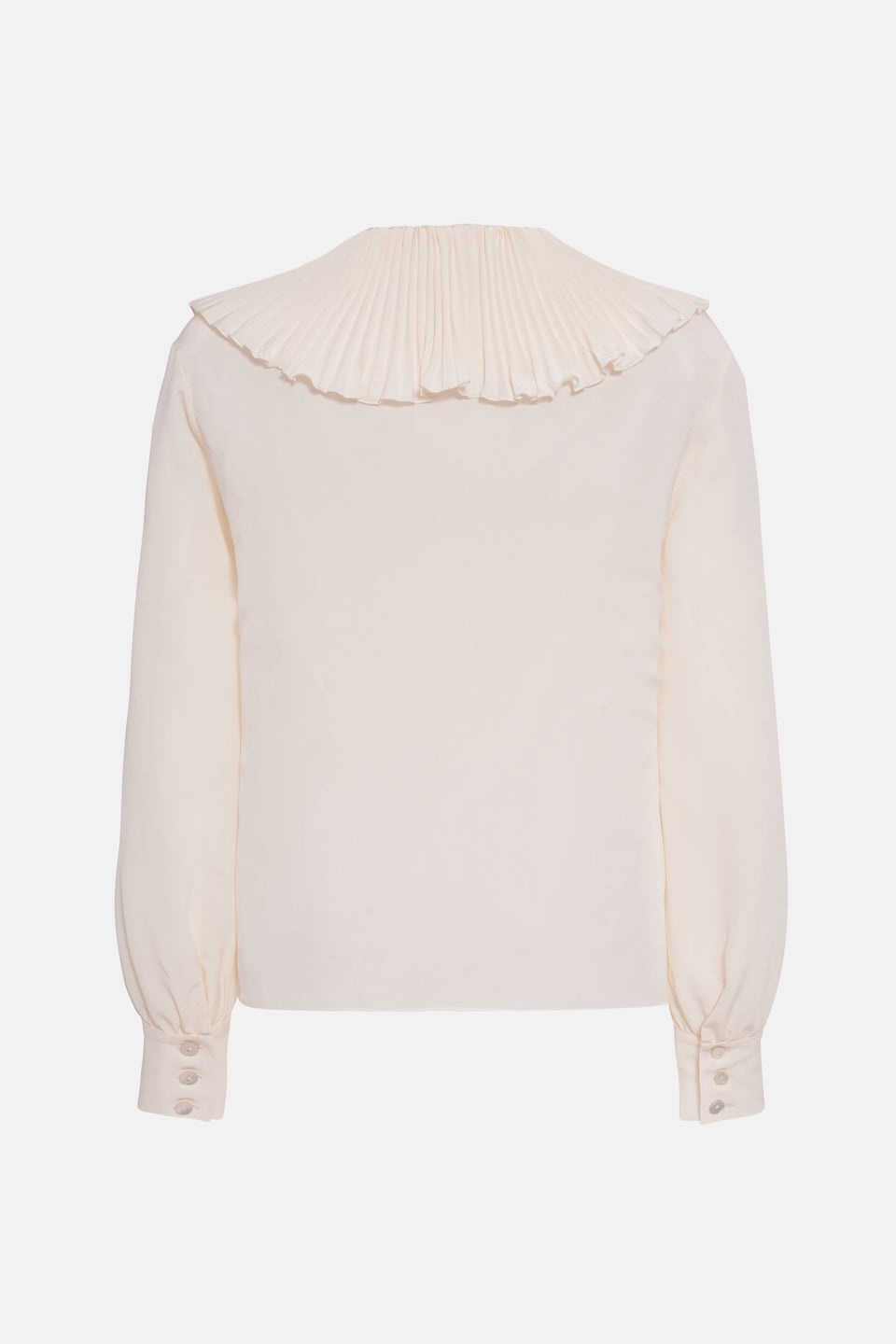 SILK BLOUSE WITH PLEATED COLLAR - 2