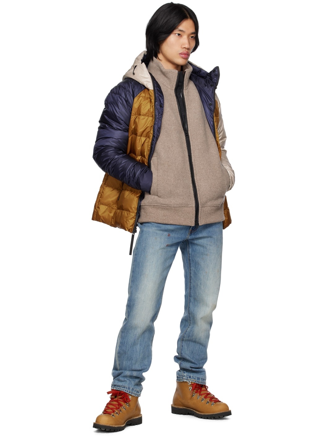 Blue & Tan Black Label Legacy Reversible Down Jacket - 5