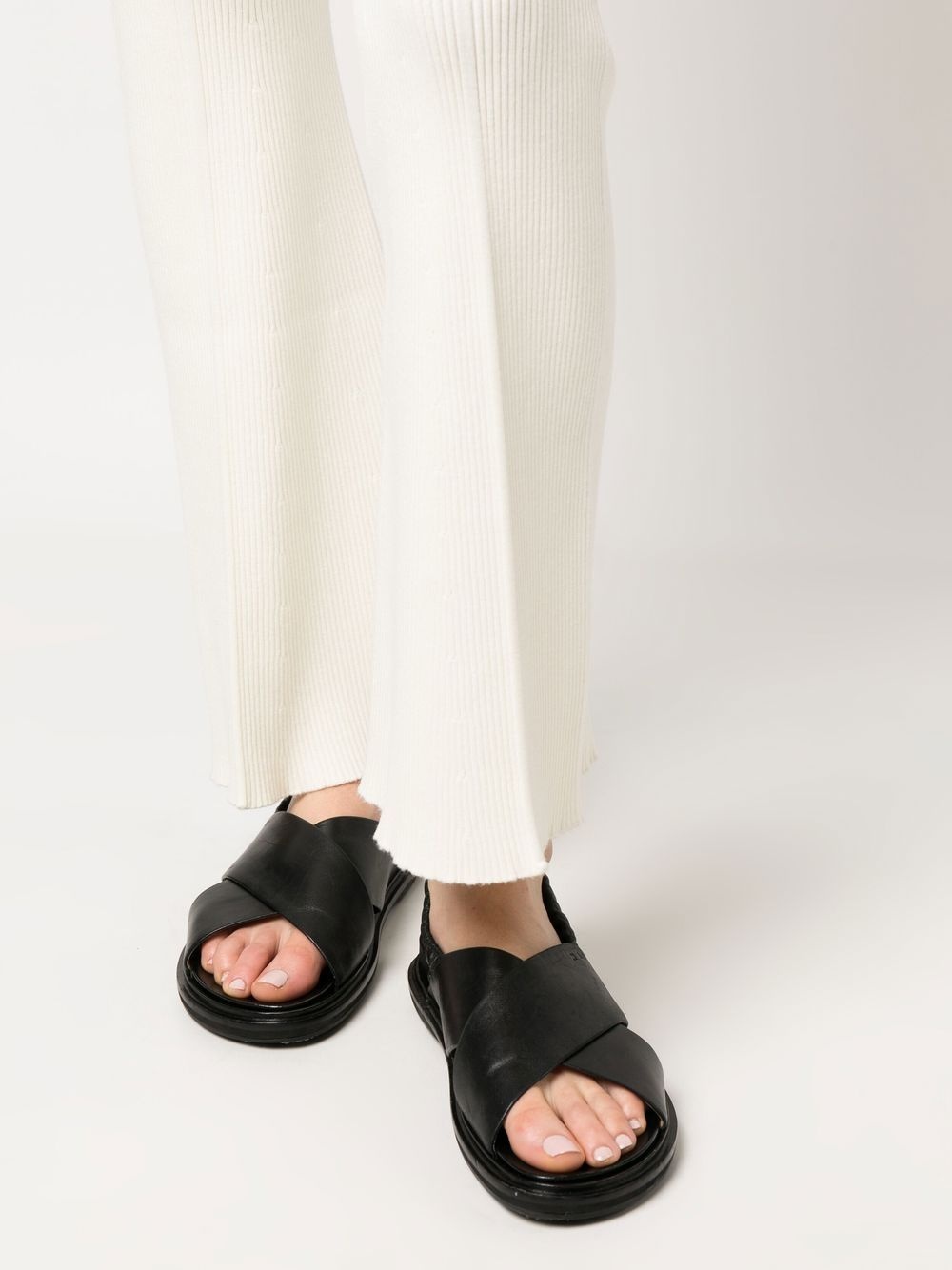 ribbed-knit high-waisted trousers - 5