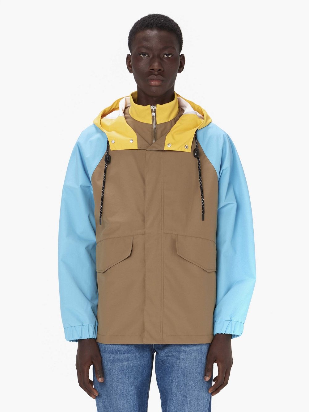 SHORT COLOUR BLOCK PARKA JACKET - 2