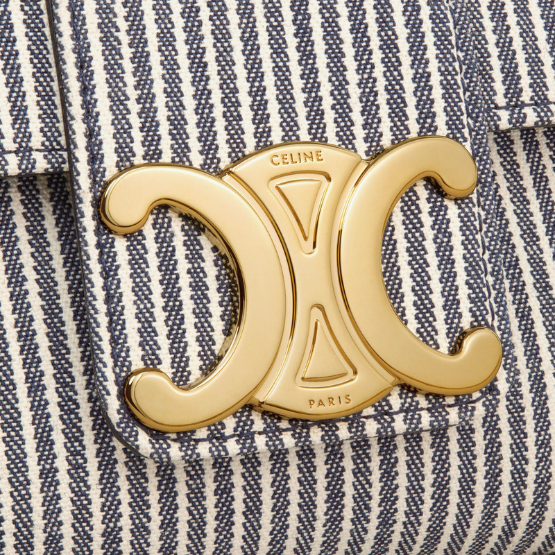 Medium Celine Victoire Bag in striped textile 5