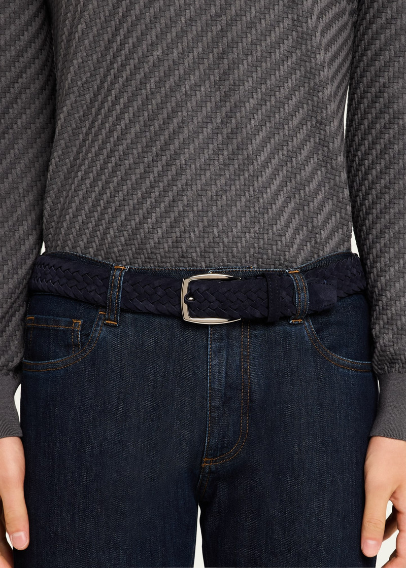 Brioni Men's Woven Leather Belt outlook