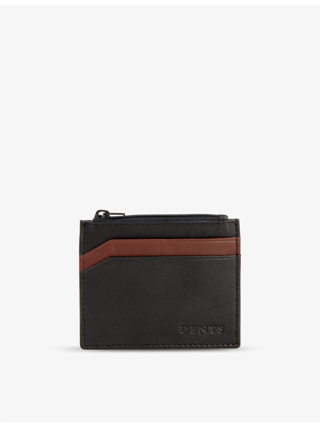 Logo-debossed leather card holder - 1