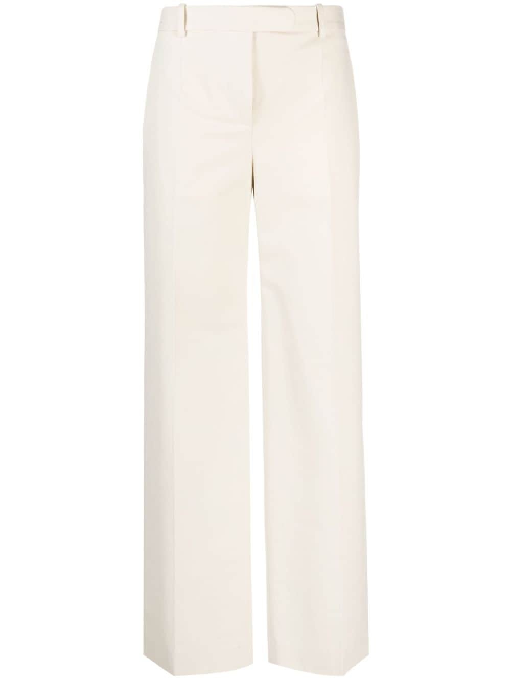 wide-leg cotton-wool trousers - 1