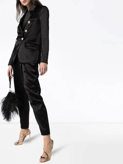 Balmain tapered silk-satin trousers outlook