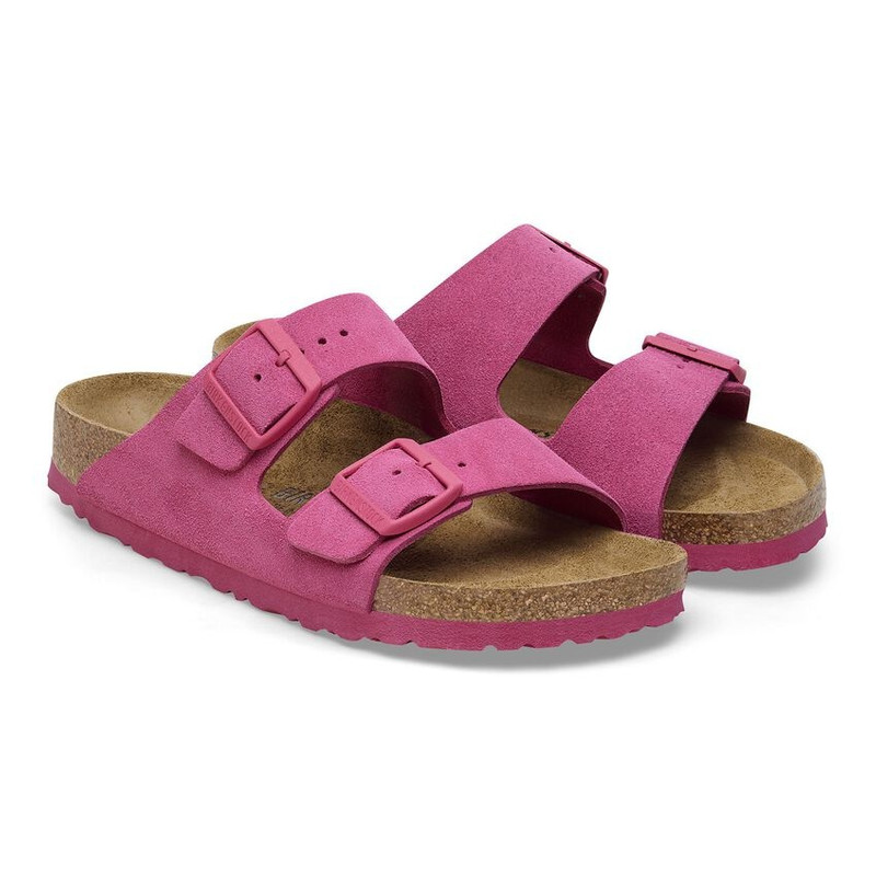 BIRKENSTOCK (WMNS) Birkenstock Arizona Suede Leather Sandals 'Fuchsia Tulip' 1027124 outlook