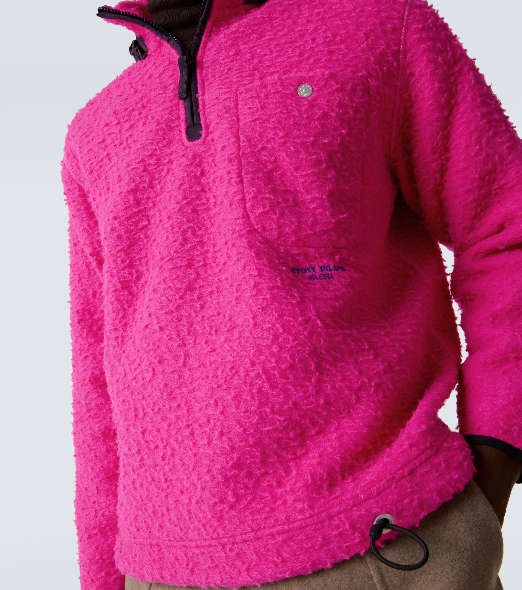 Marina wool-blend fleece half-zip sweater - 5