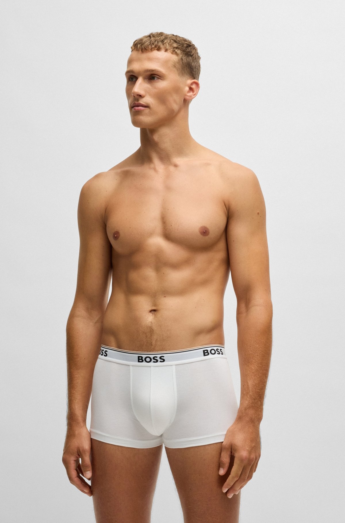 THREE-PACK OF STRETCH-COTTON TRUNKS WITH LOGO WAISTBANDS - 6