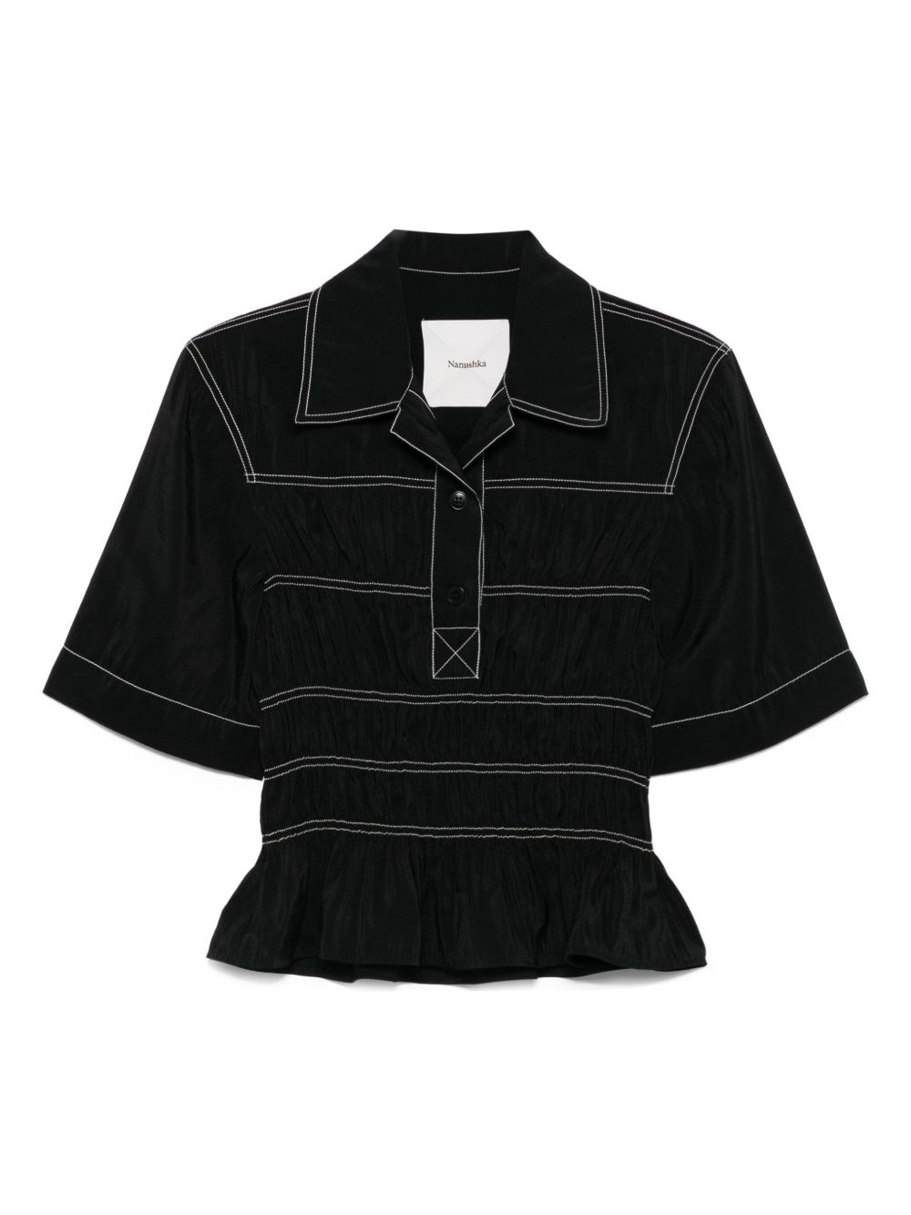 smocked-detail shirt - 1