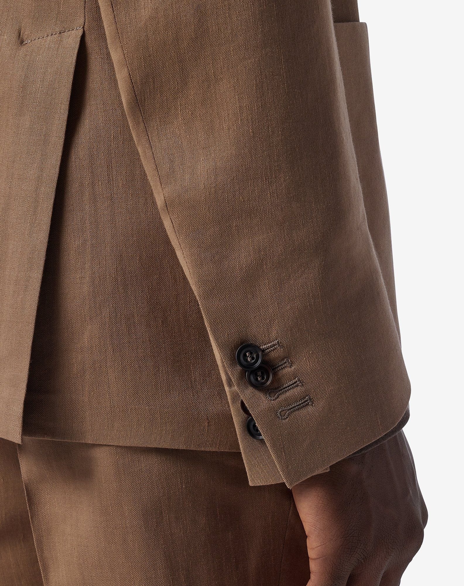 Beige linen, wool and mohair jacket - 5