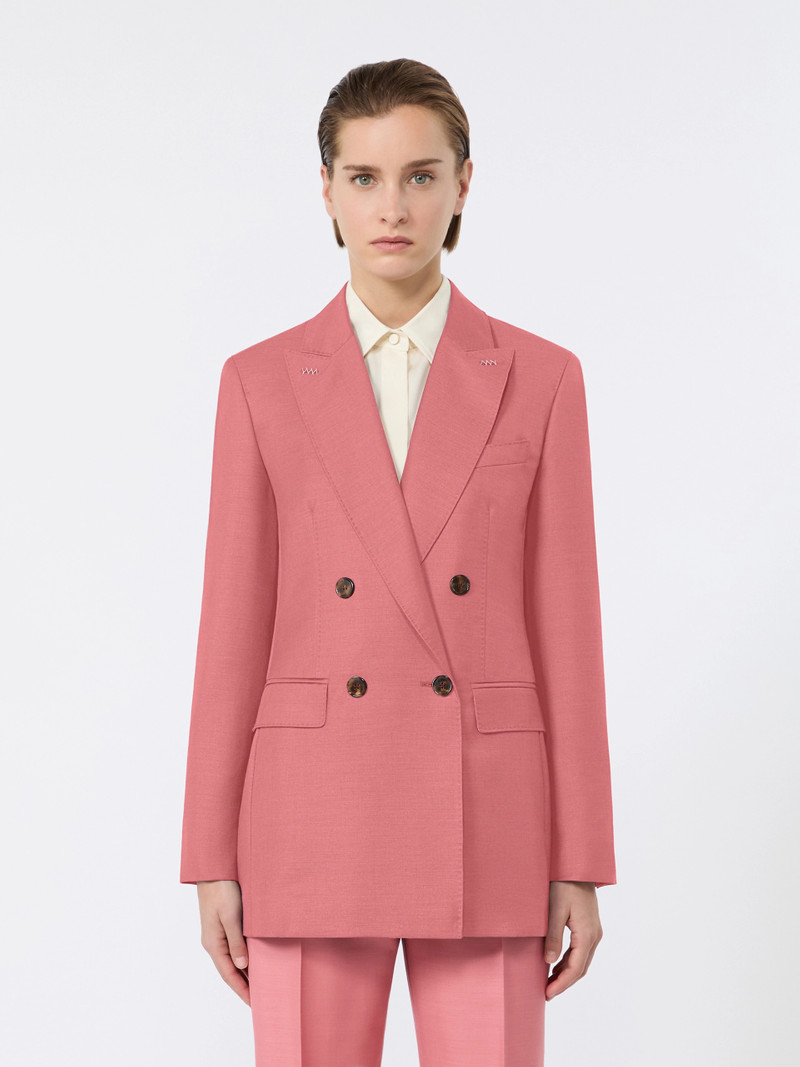 STAFFA Wool, mohair and silk double-breasted blazer - CORAL 3