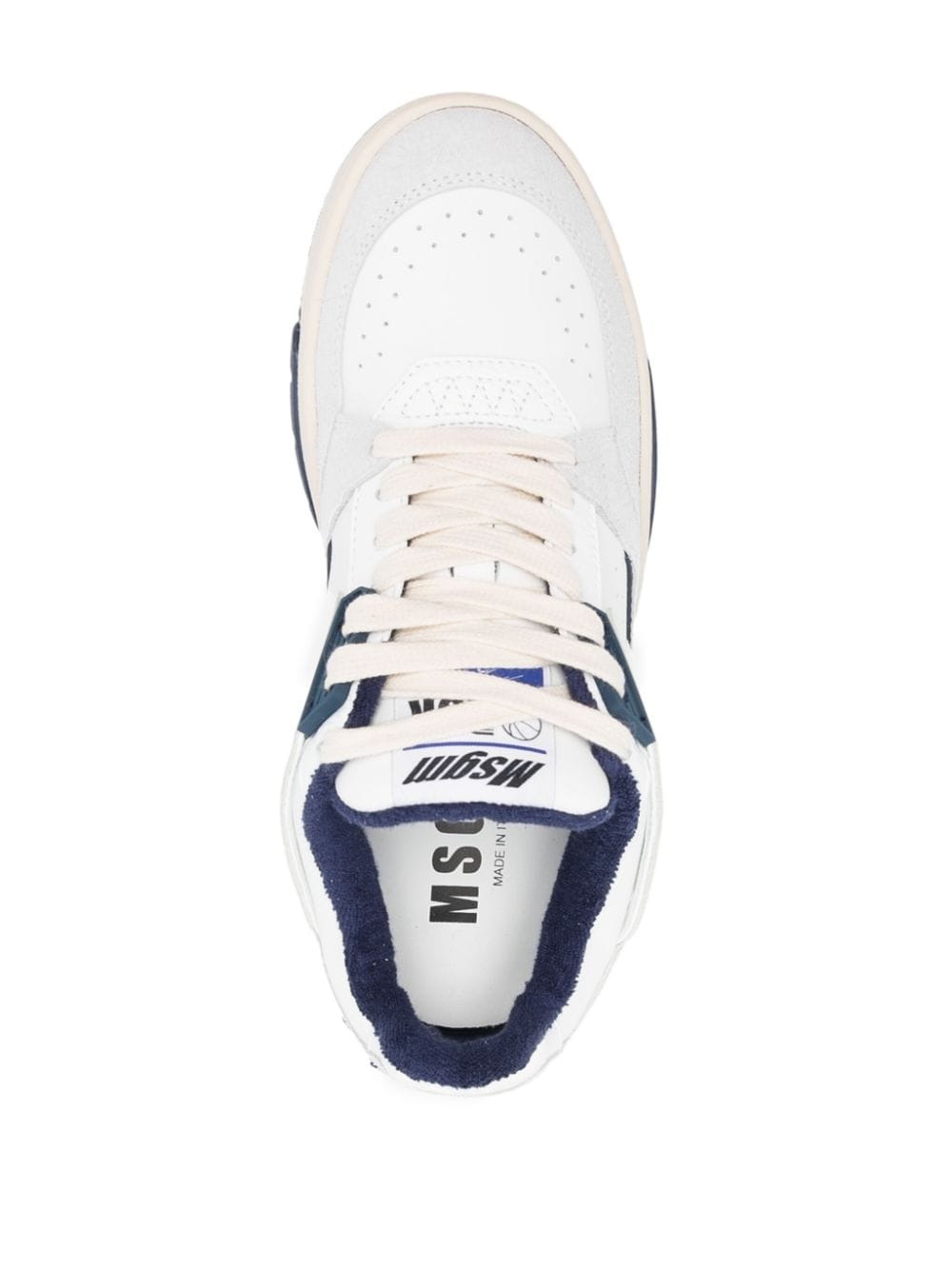 panelled lace-up sneakers - 4