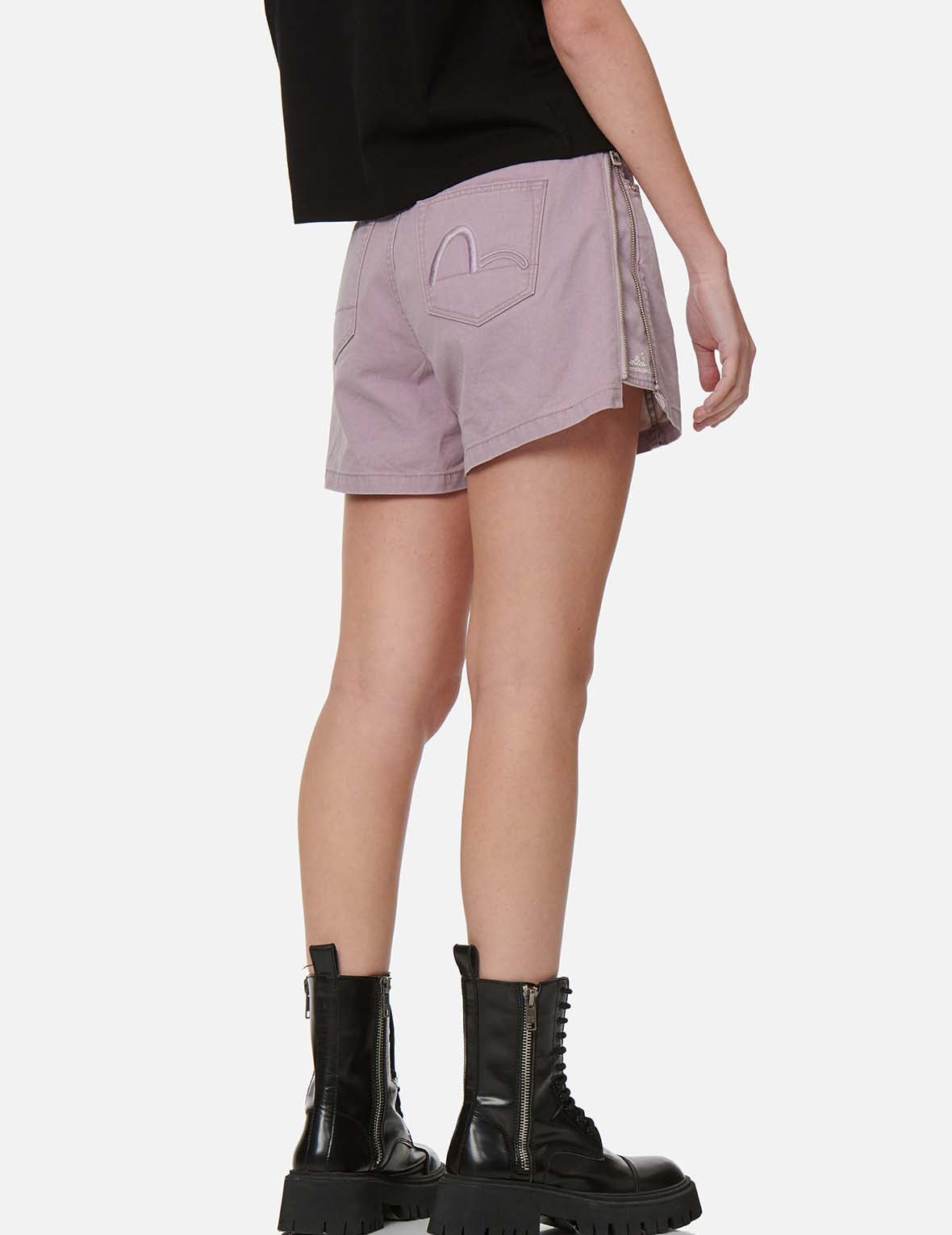 Pigment-dyed Shorts with Side Zippers - 3