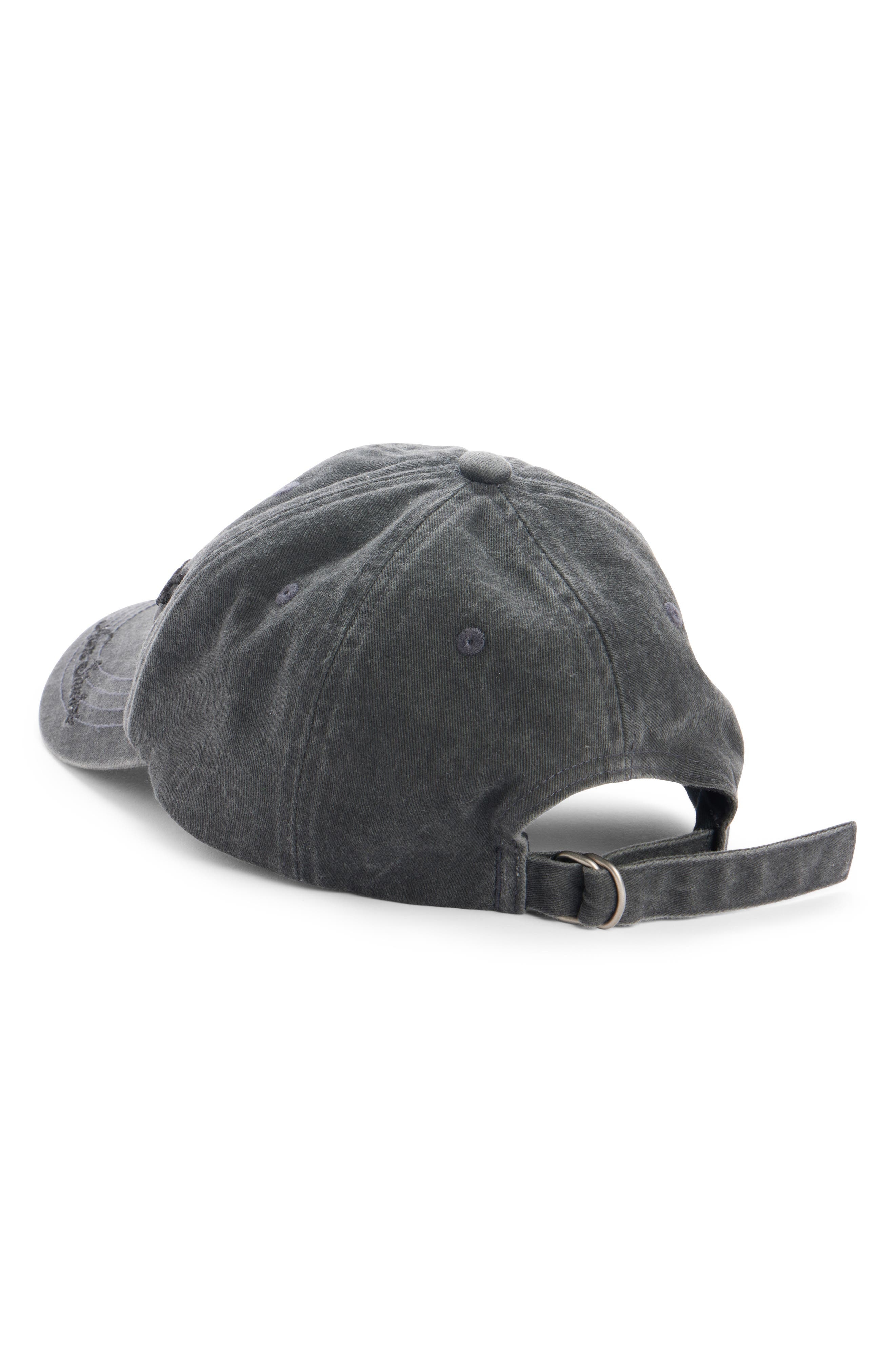 Acne Studios Tourist Logo Embroidered Cotton Twill Baseball Cap in Faded Black at Nordstrom - 3