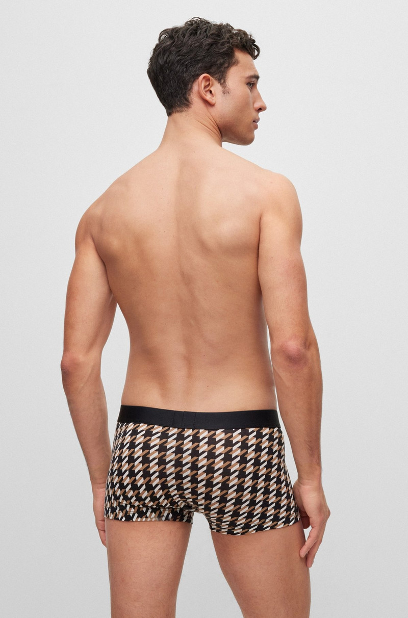 BOSS LOGO-WAISTBAND REGULAR-RISE TRUNKS WITH HOUNDSTOOTH PRINT outlook