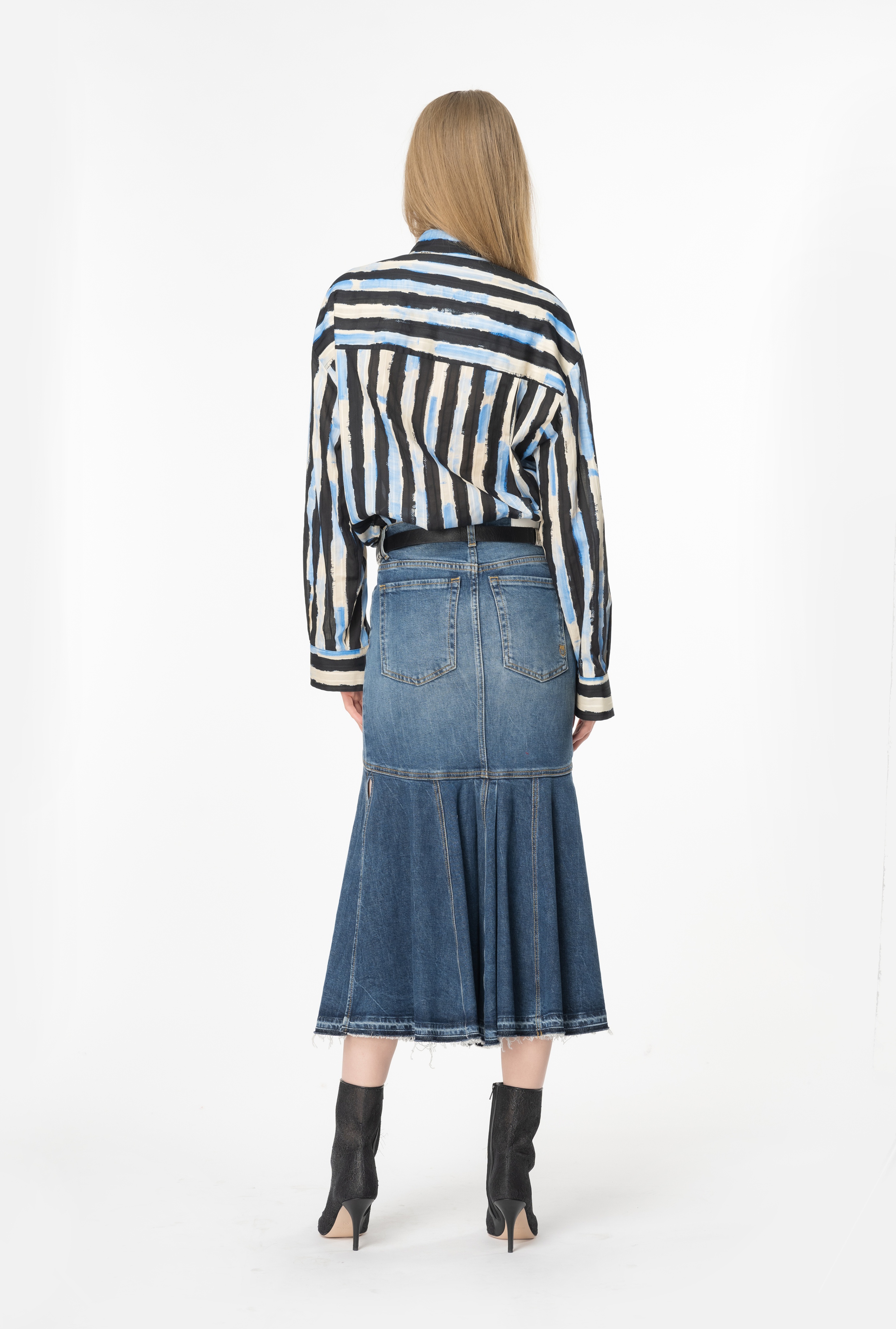 VINTAGE DENIM MIDI SKIRT - 5