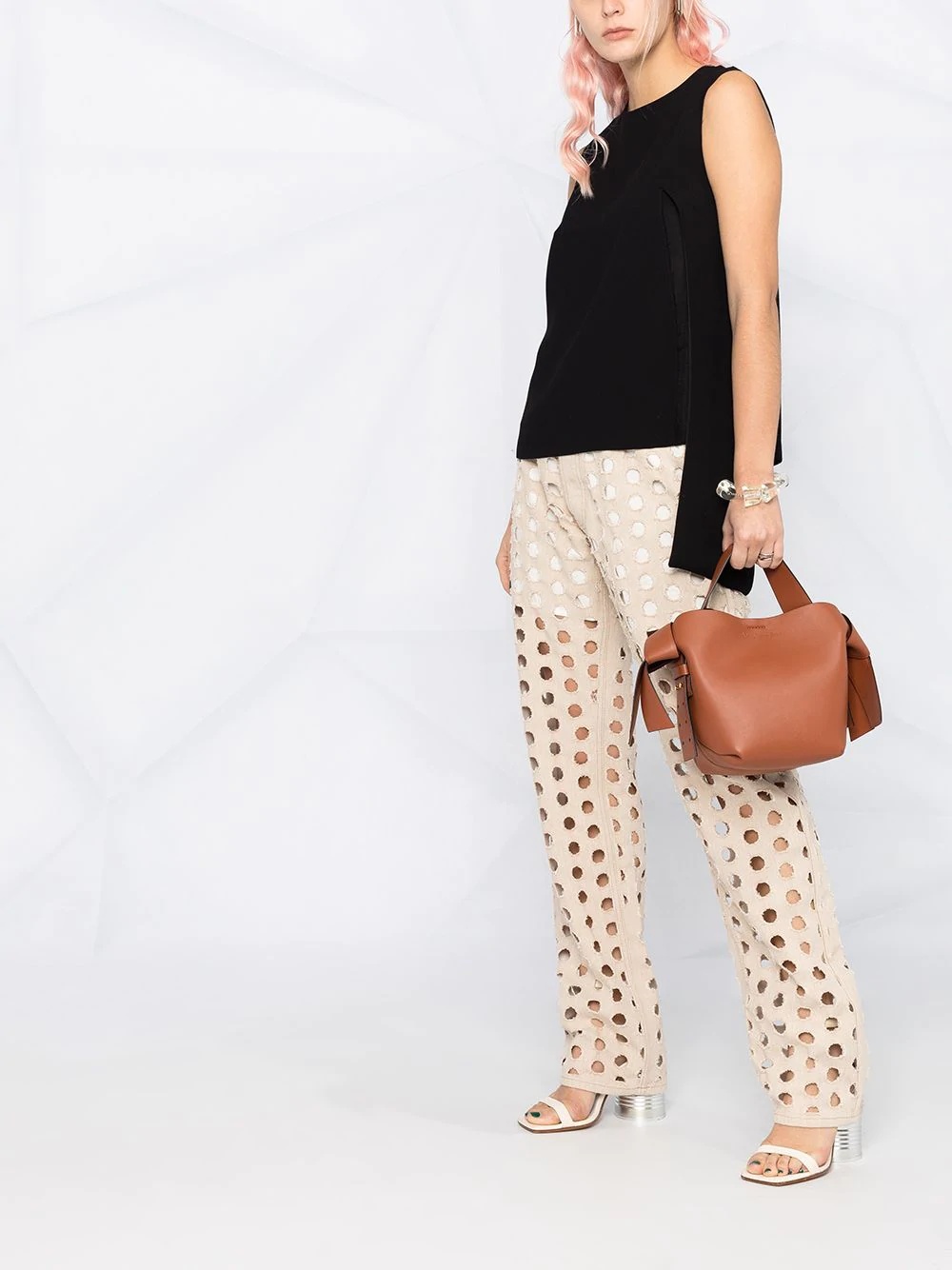 hole punched trousers - 2