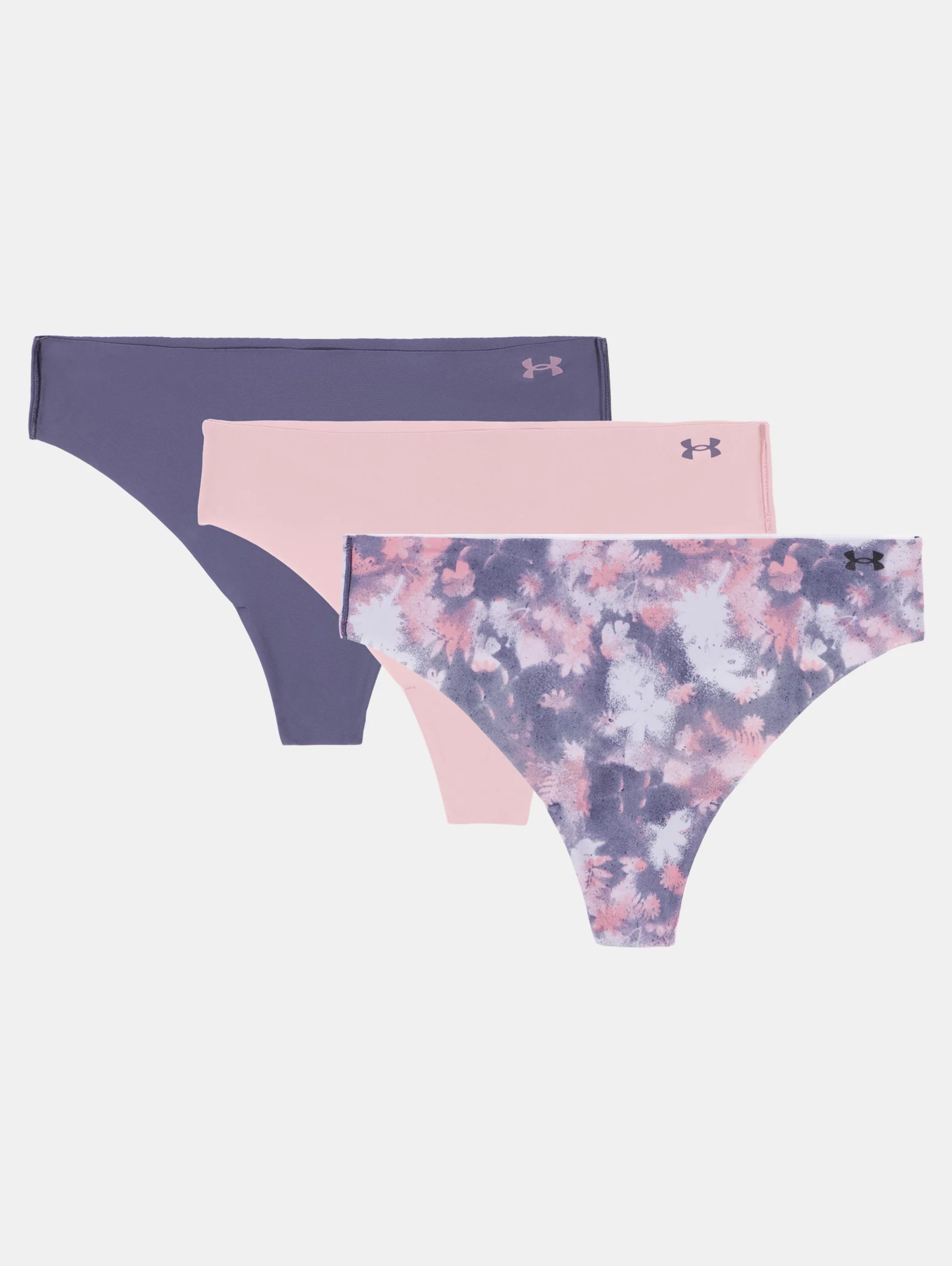 Women's UA Pure Stretch 3-Pack Printed No Show Thong - 4