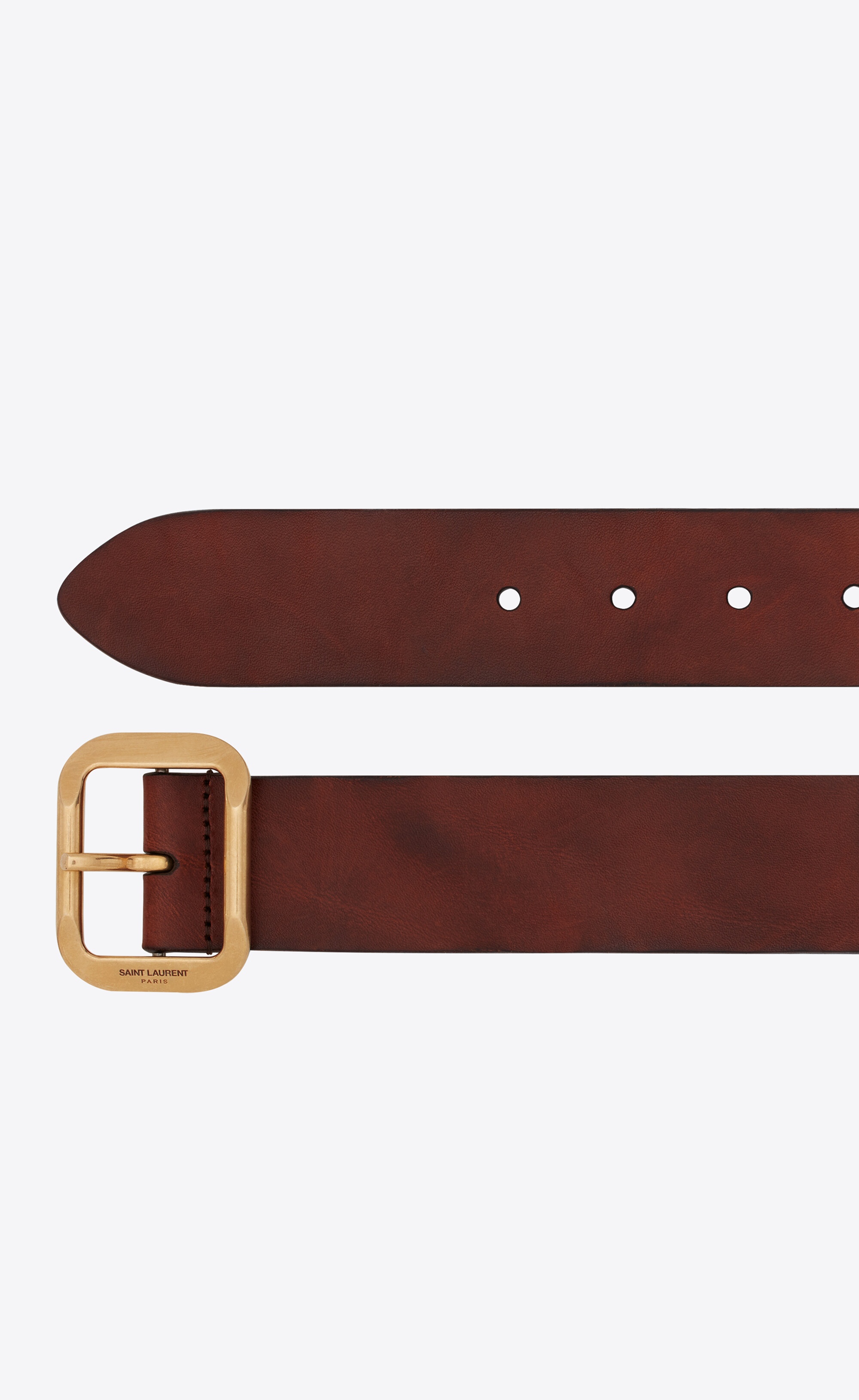 joe buckle belt in raw aged leather - 2