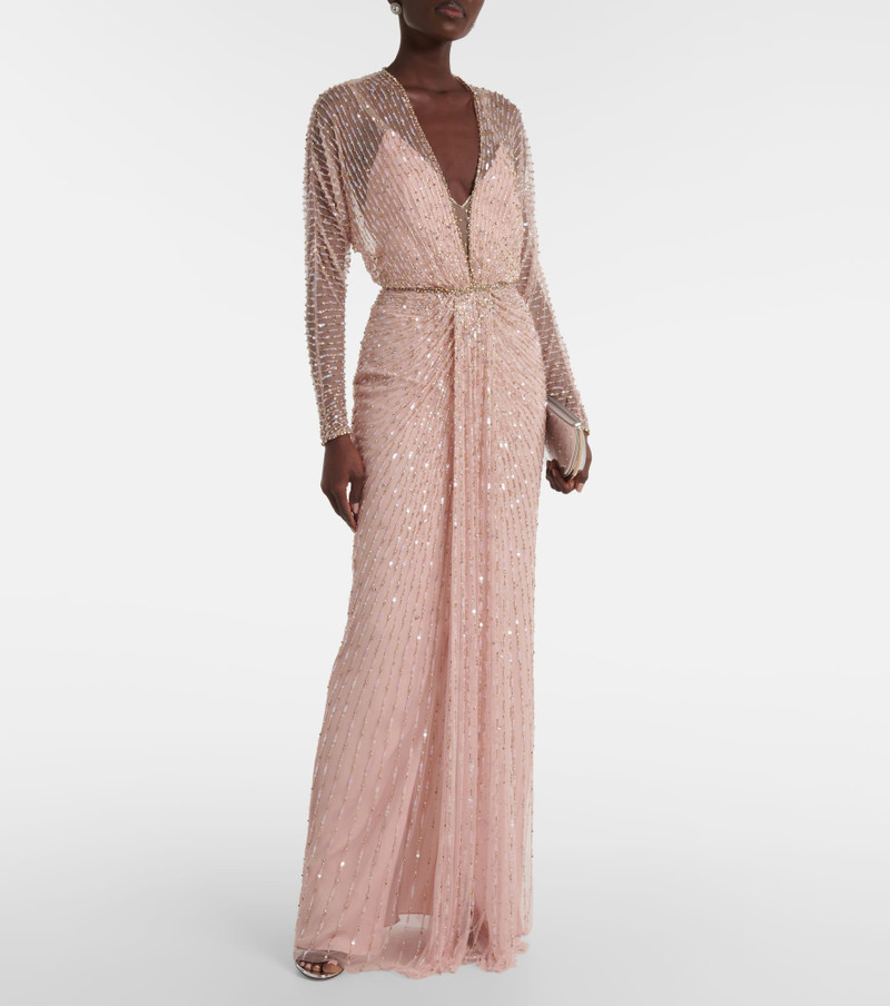 JENNY PACKHAM Nina sequined tulle gown outlook