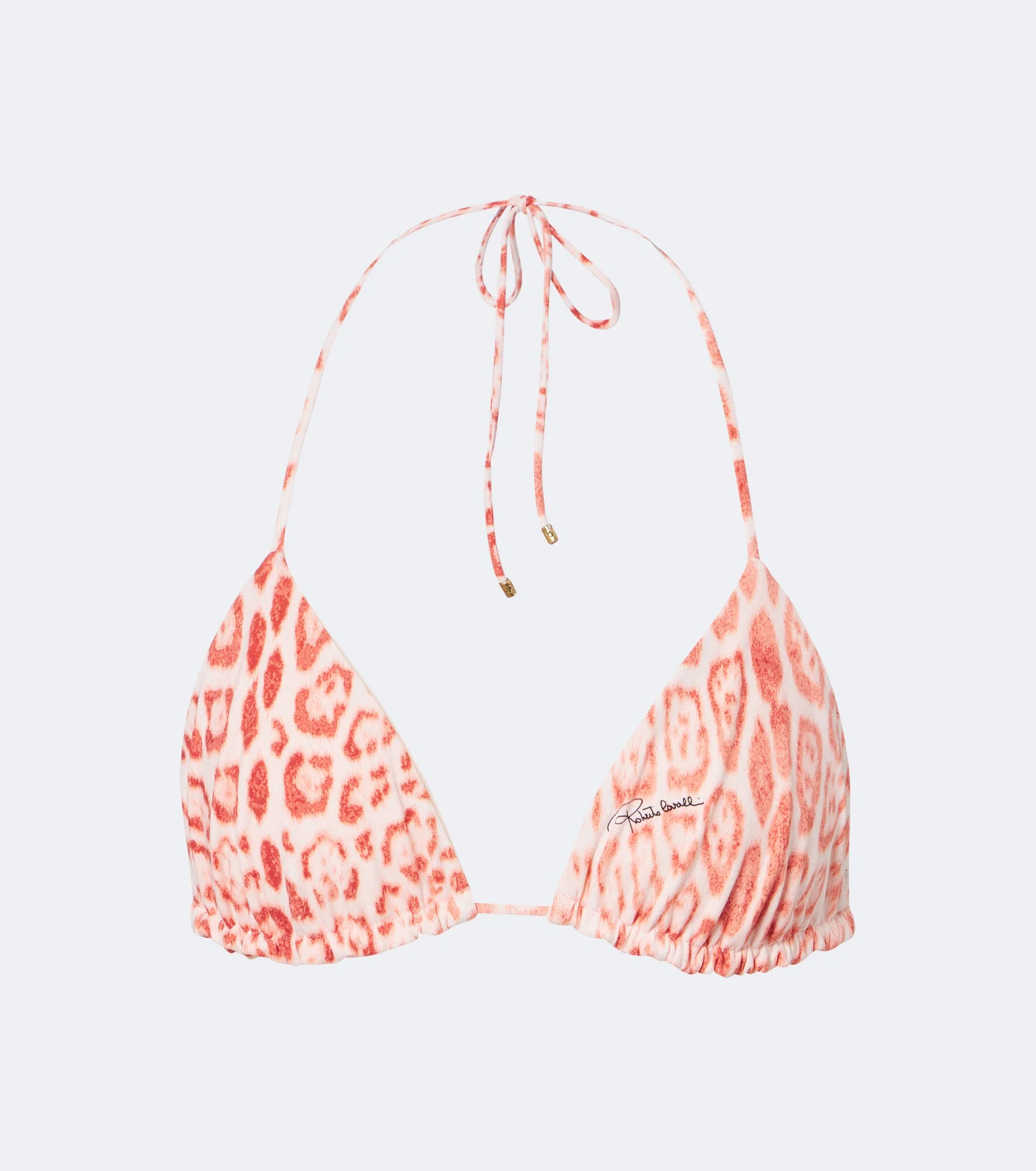 Leopard-print triangle bikini top - 1