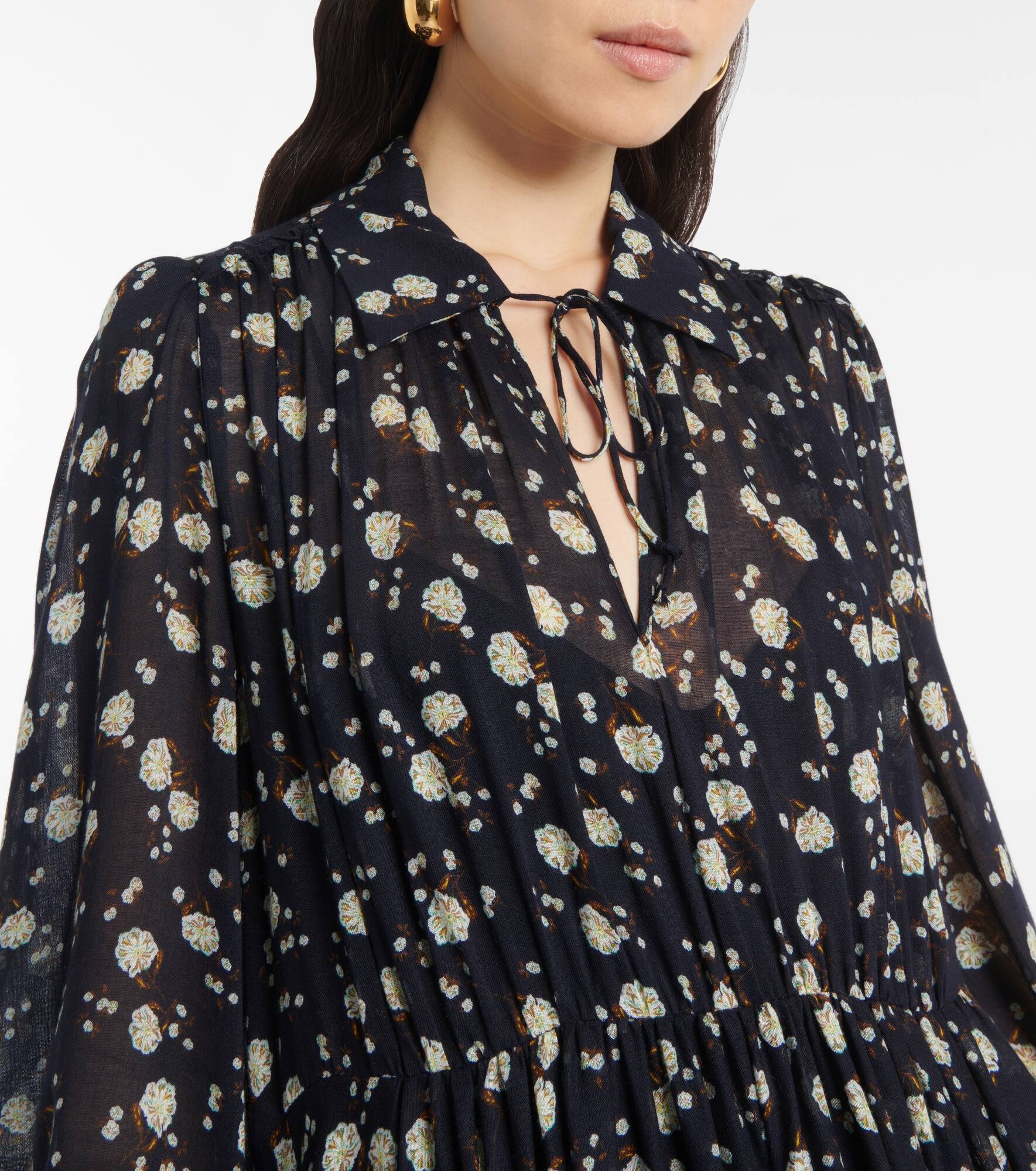 Floral Volumes printed maxi dress - 4