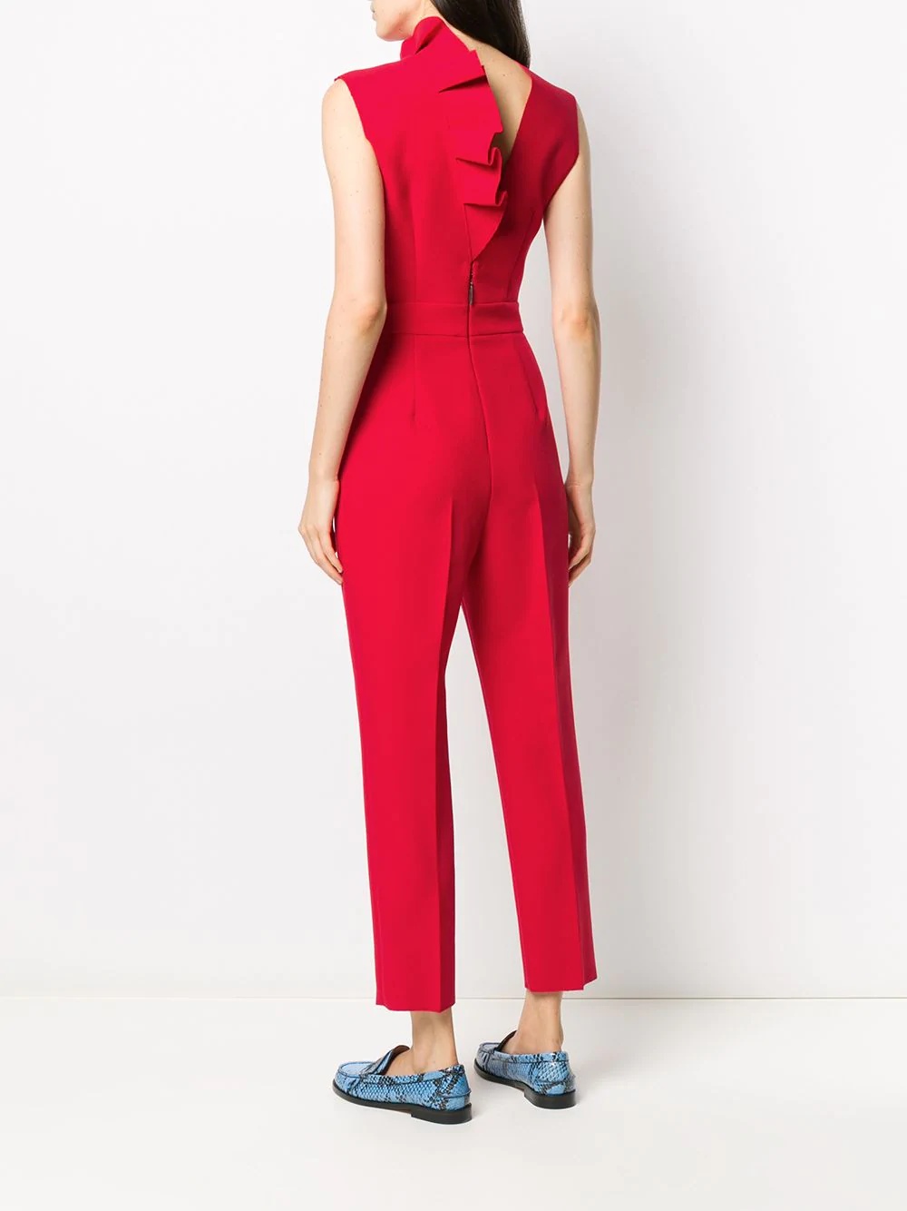 ruffle-detail sleeveless jumpsuit - 4