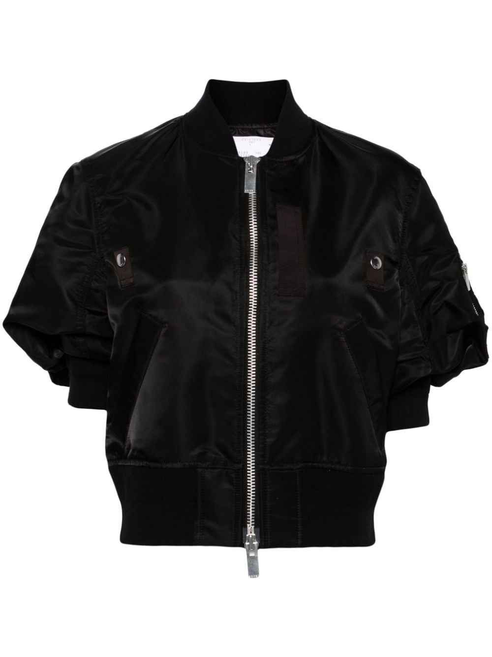 puff-sleeve bomber jacket - 1