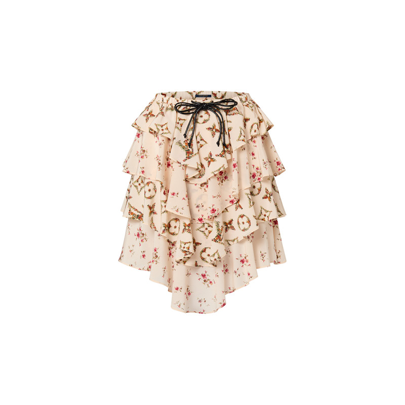 Tiered Floral Print Mini Skirt 1