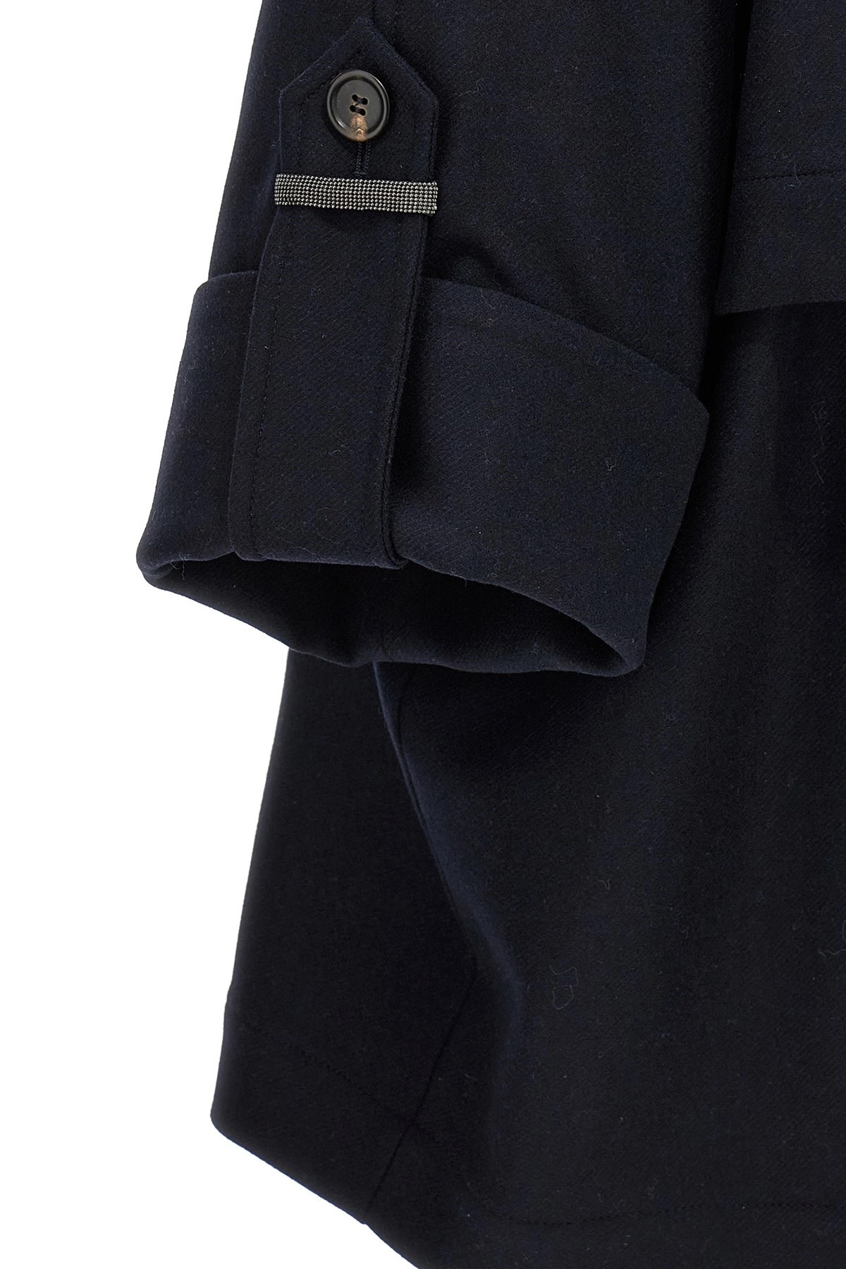 'Shiny Cuff Details' caban coat - 4