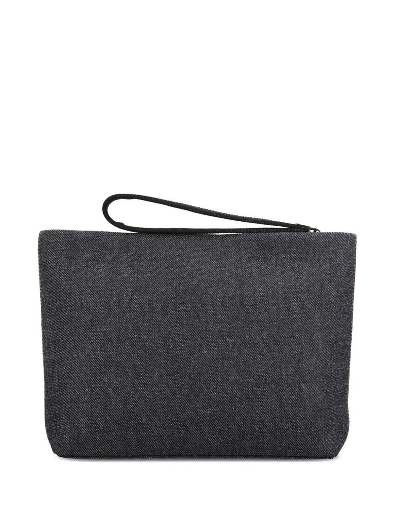 Givenchy logo-print denim clutch bag outlook