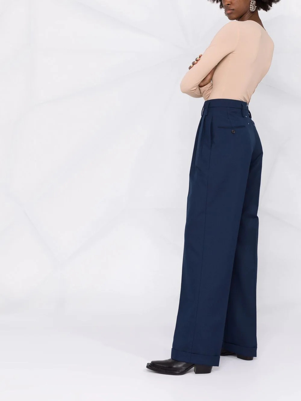 high-waist straight trousers - 4