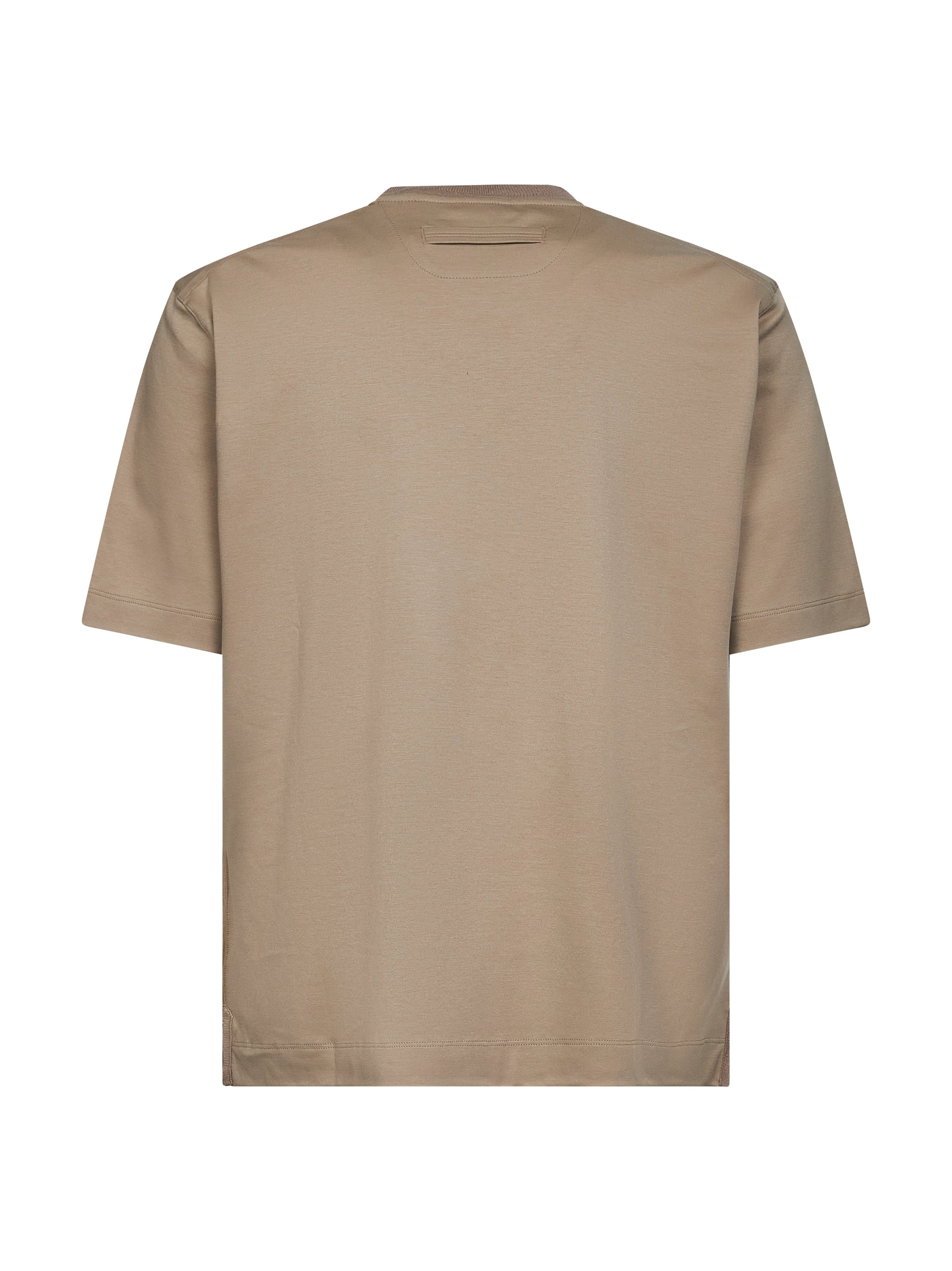 Beige cotton and silk crewneck T-shirt - 2