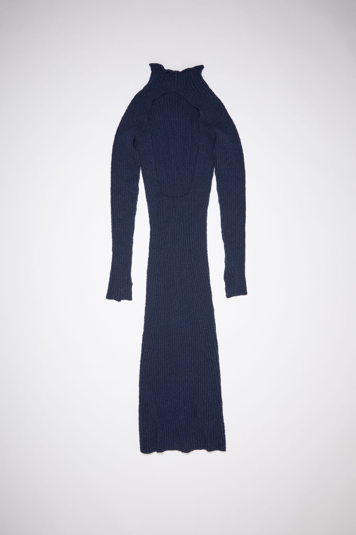 Ribbed cotton dress - Navy blue - 4