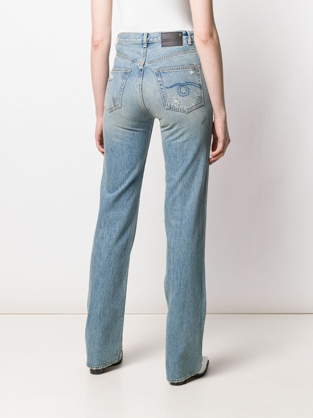 flared distressed jeans - 4