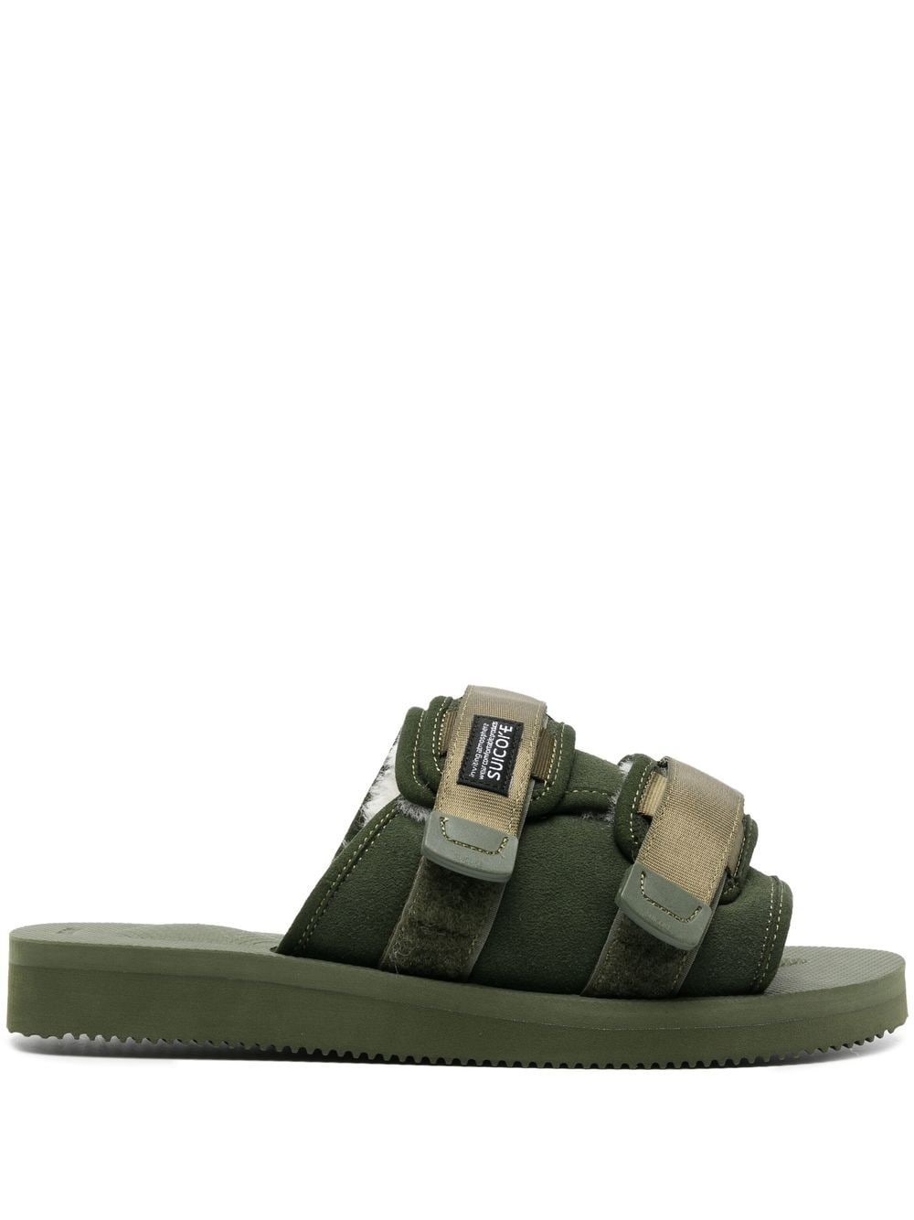 logo-patch slip-on sandals - 1