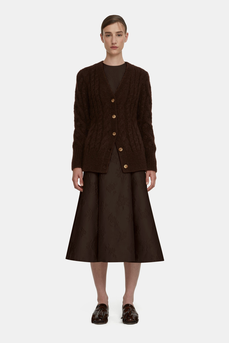 EMILIA WICKSTEAD Ross Cardigan in Chocolate Mohair outlook