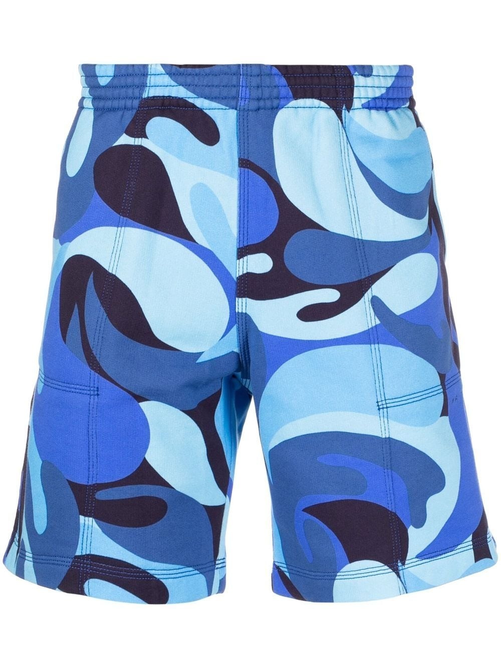 abstract-print slip-on Bermuda shorts - 1