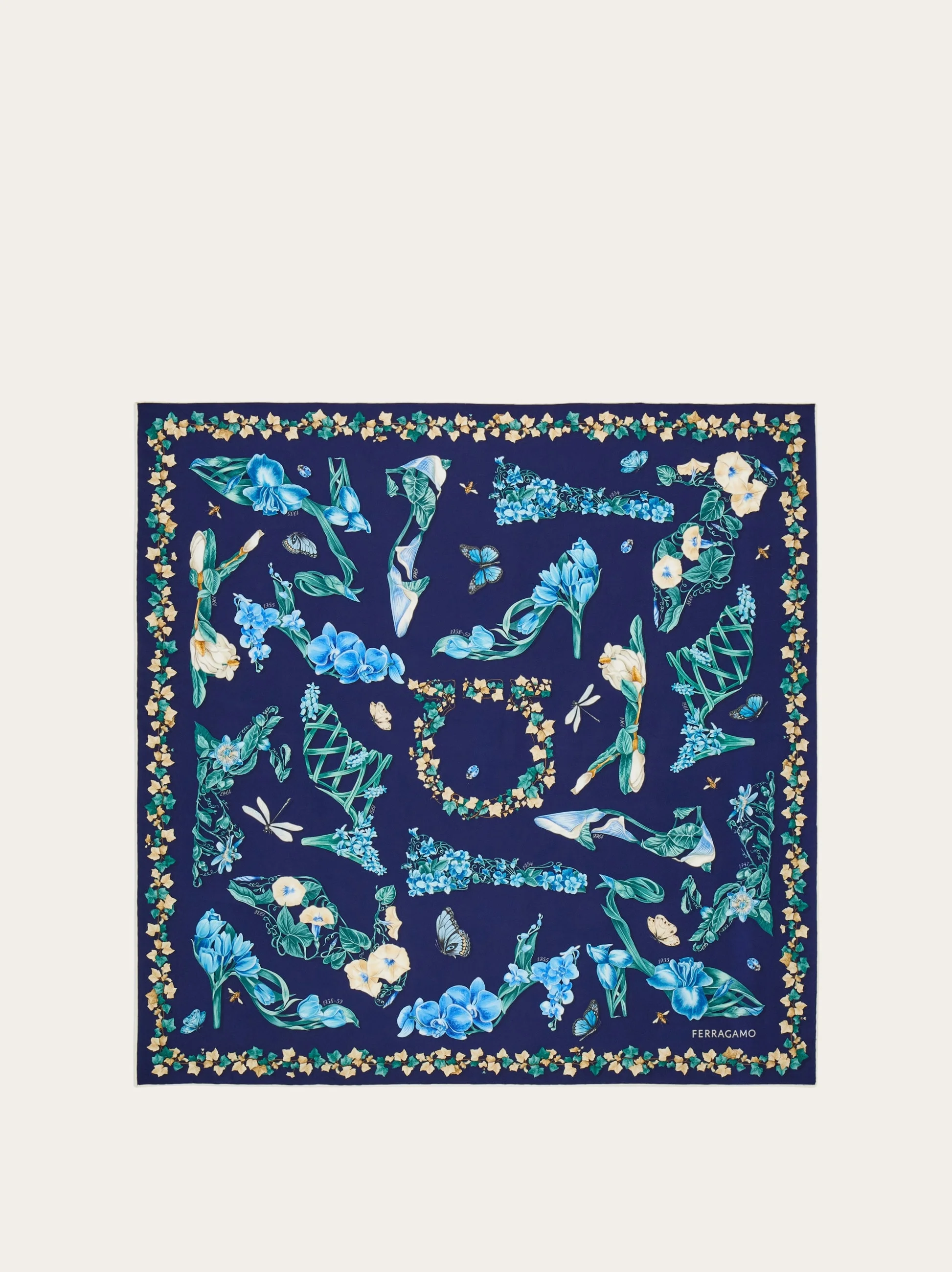 Eden shoes print silk foulard - 1