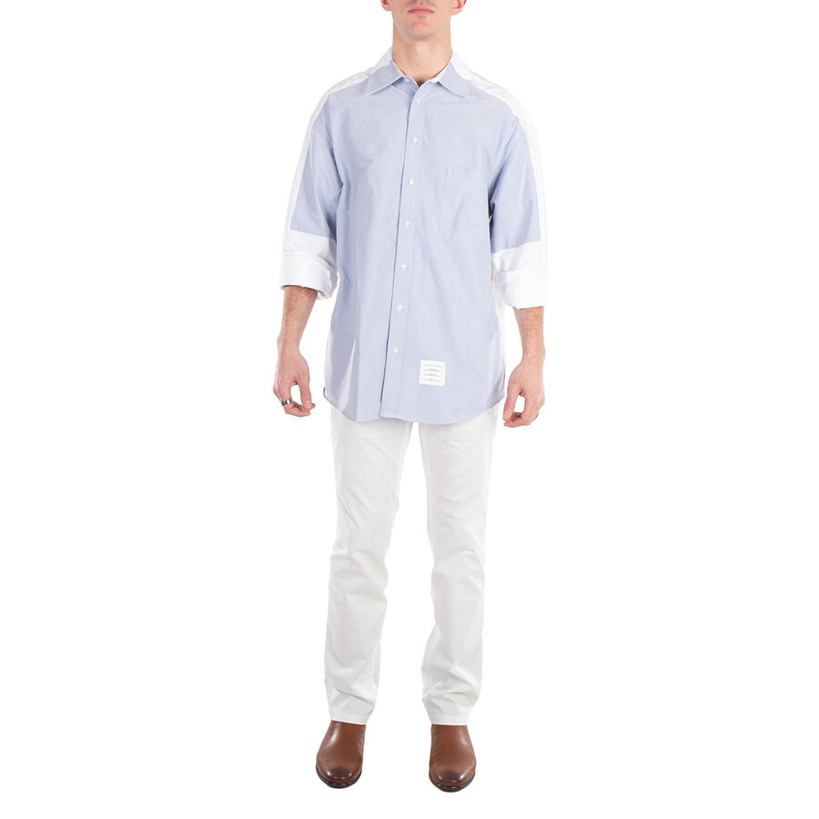 Thom Browne Oversized Long Sleeve Shirt W/Halo In Oxford - 4
