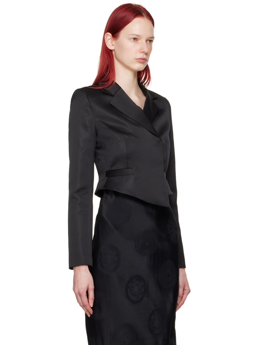 Black Cropped Blazer - 2