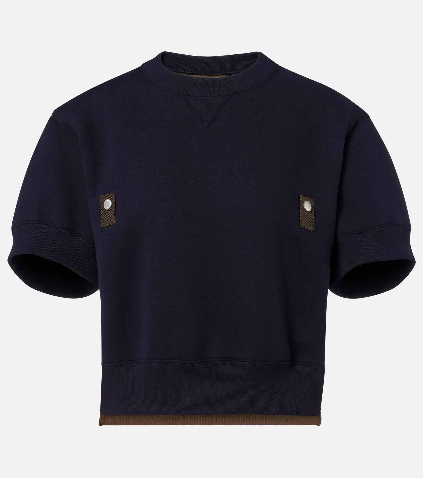 Cotton-blend and twill sweatshirt - 1