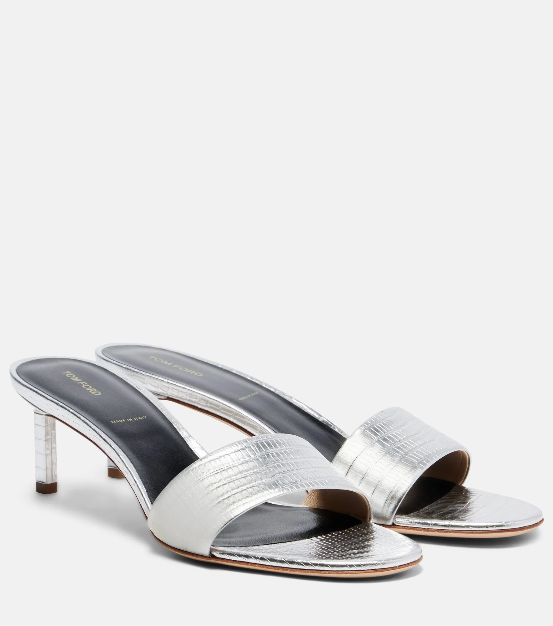 55 metallic leather mules - 1