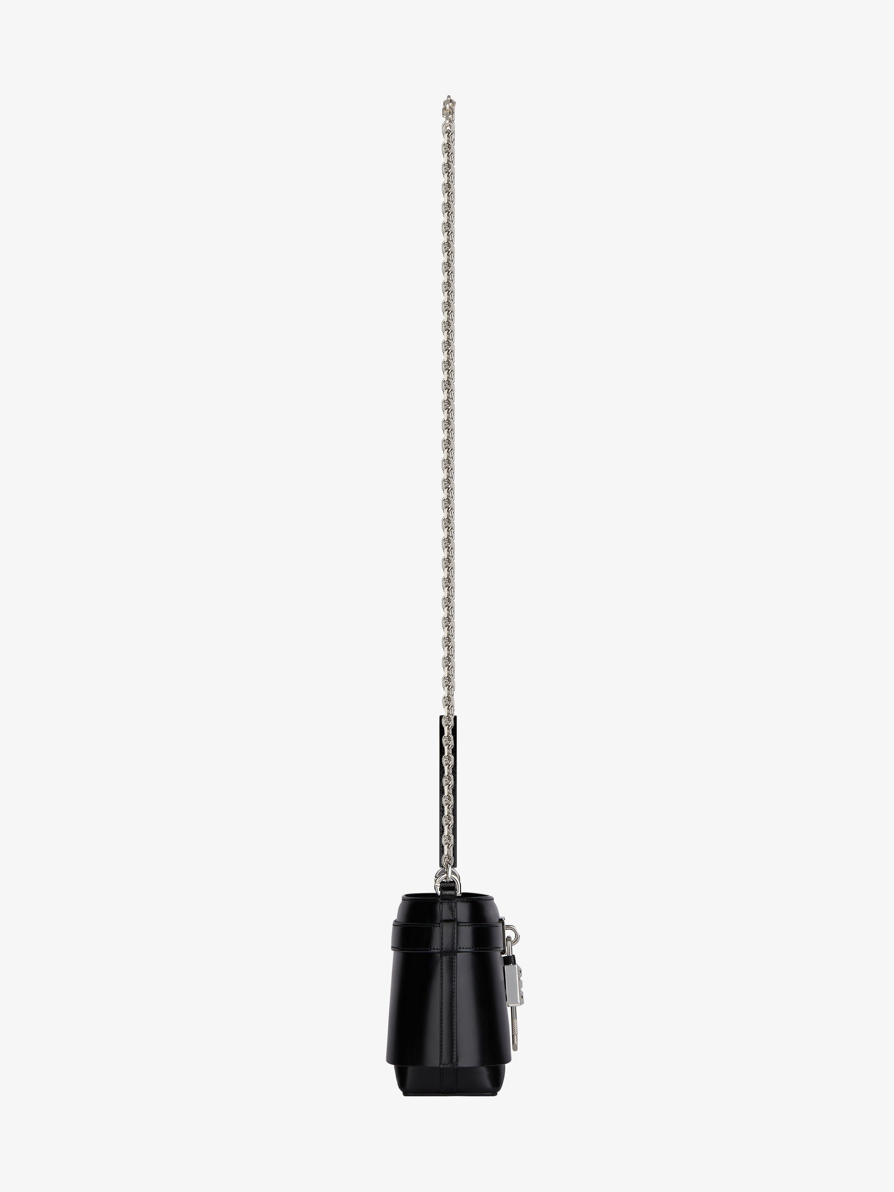 MICRO SHARK LOCK BUCKET BAG IN BOX LEATHER - 4
