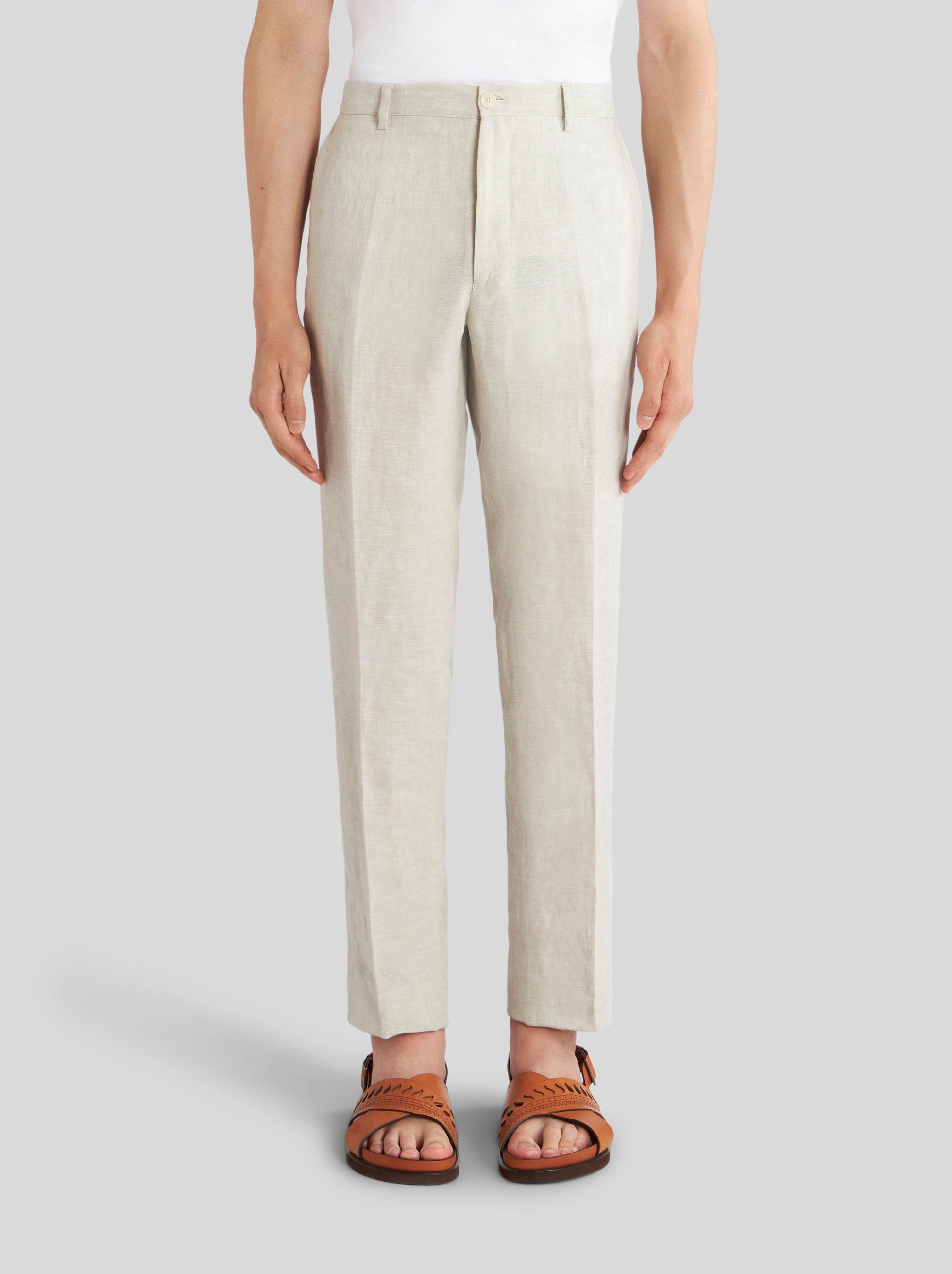 LINEN TROUSERS WITH TUCKS - 2