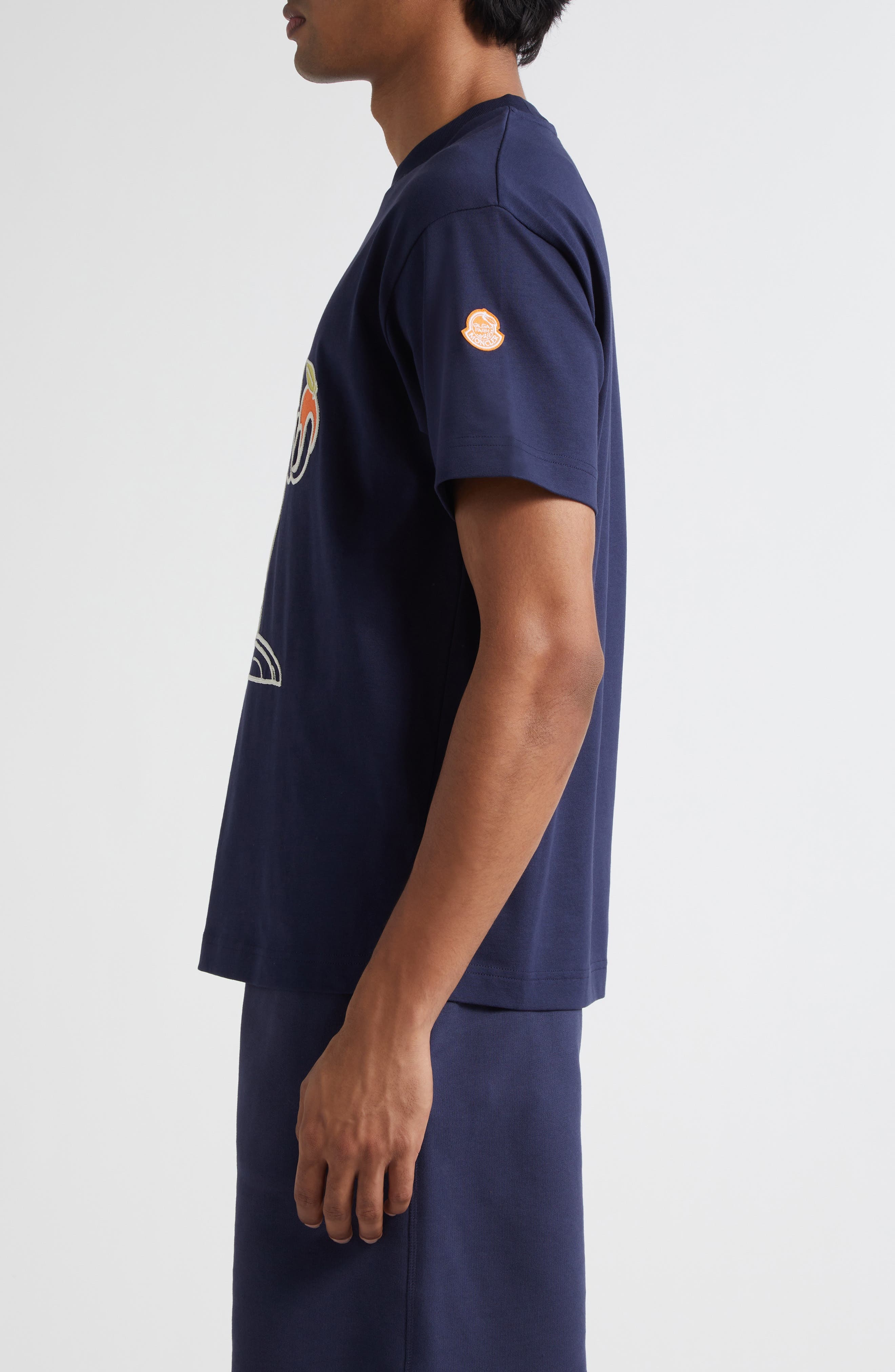 Moncler x Gilga Farm by Donald Glover Embroidered Monduck T-Shirt in Navy at Nordstrom - 4