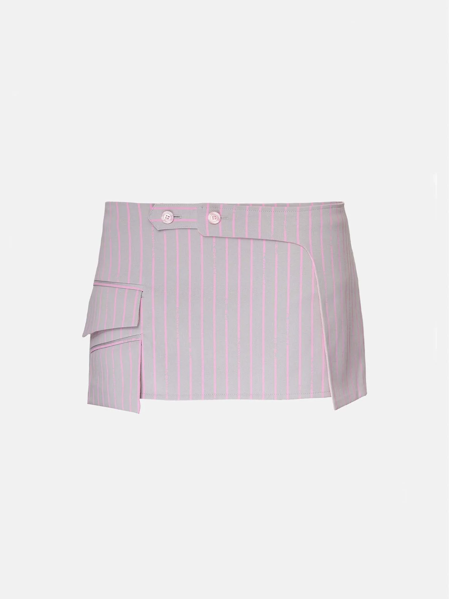 STATE SKIRT GREY/PINK PINSTRIPE - 1